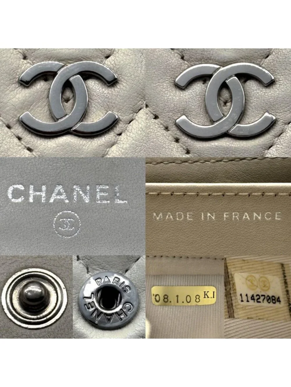 ★SOLD★ Chanel Wallet Shell Blanc Stitch Hook Trifold - Picture 13 of 13